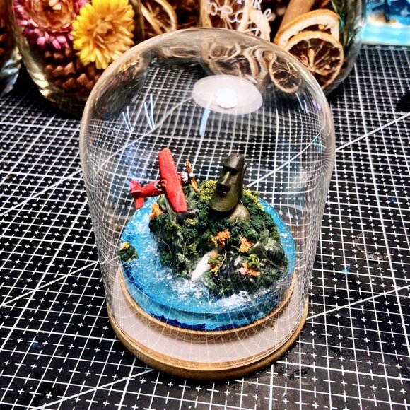 Original handmade Fly over Easter Island miniature landscape model decorative - Picture 4 of 6